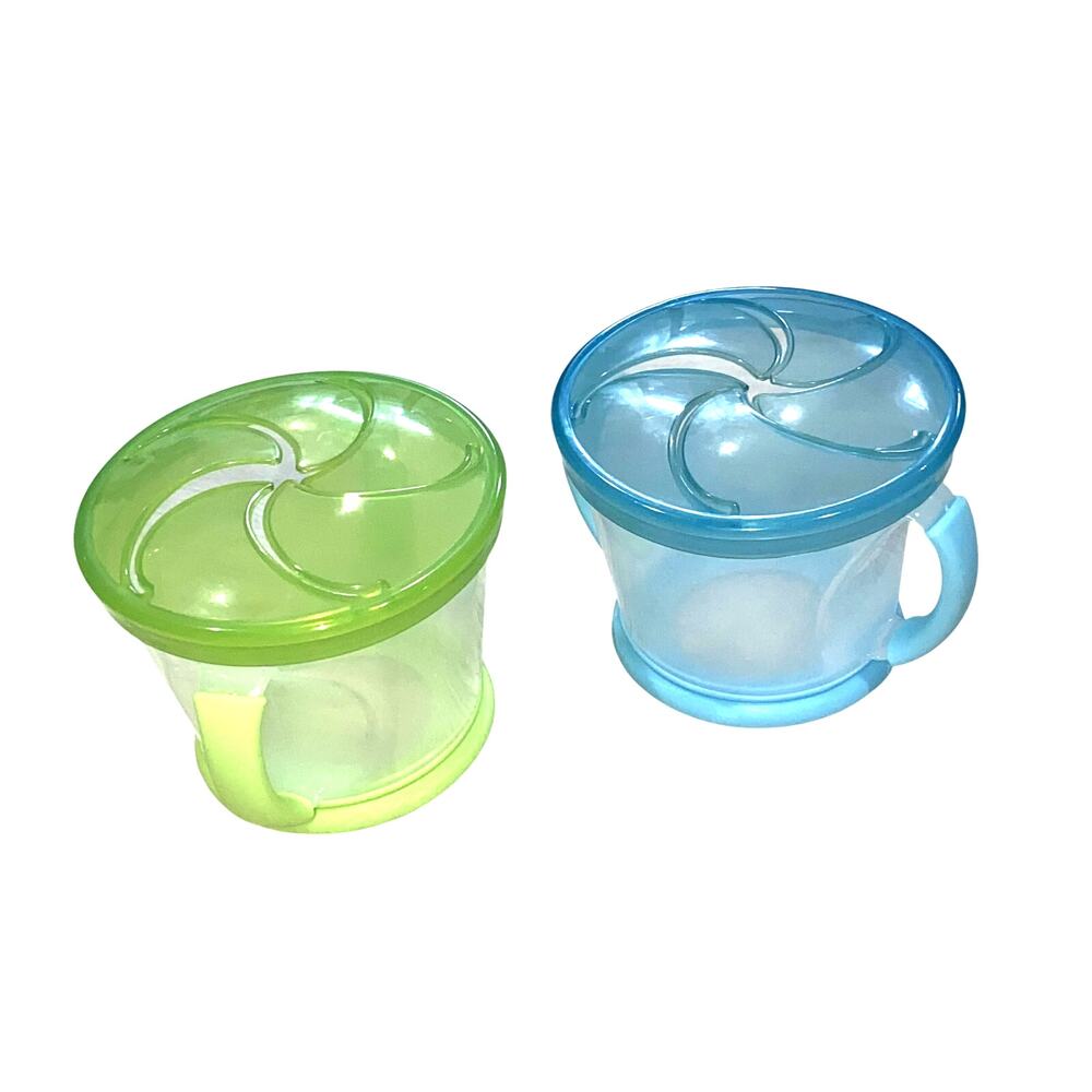 Munchkin Self Feeding Snack Catcher Cups - Blue & Green Set of 2